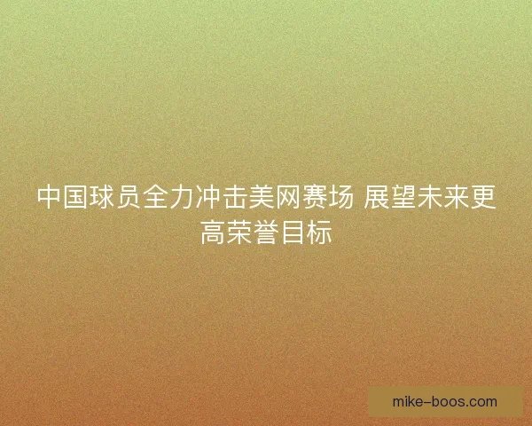 中国球员全力冲击美网赛场 展望未来更高荣誉目标